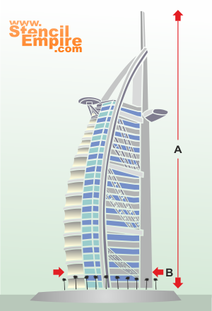 Wieżowiec Burj Al Arab (Szablony z punktami orientacyjnymi i budynkami)