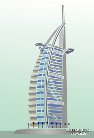 Wieżowiec Burj Al Arab (Szablony z punktami orientacyjnymi i budynkami)