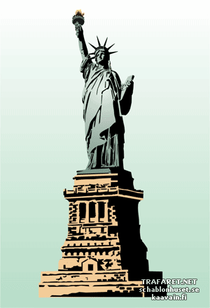 Statua Wolności na cokole - szablon do dekoracji