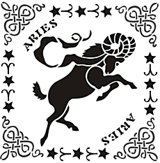 Baran w ramce - szablon do dekoracji