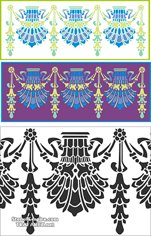 Bordiur w stylu secesyjnym 23 - szablon do dekoracji