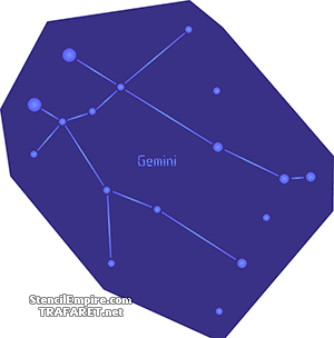 Gwiazdozbiór Gemini - szablon do dekoracji
