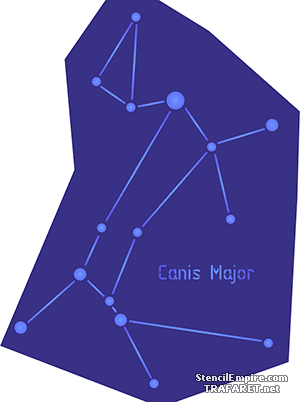 Gwiazdozbiór Canis Major - szablon do dekoracji