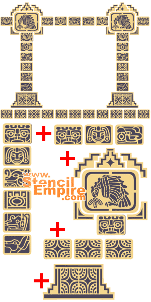 Wielka świątynia Azteków - szablon do dekoracji
