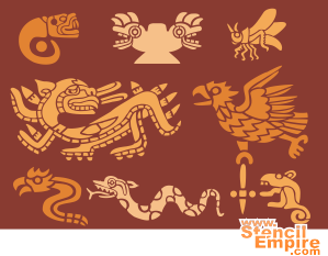 Zwierzęta Azteków - szablon do dekoracji