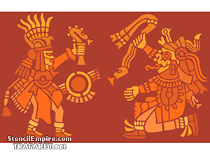 Azteccy bogowie (Szablony ze starożytnymi wzorami azteckimi)