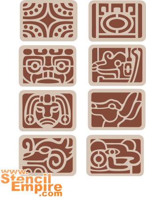 Cegły azteckie - szablon do dekoracji