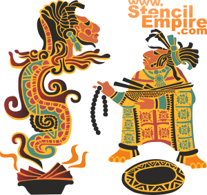 Azteckie czary - szablon do dekoracji