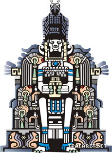 Azteckie bóstwo - szablon do dekoracji