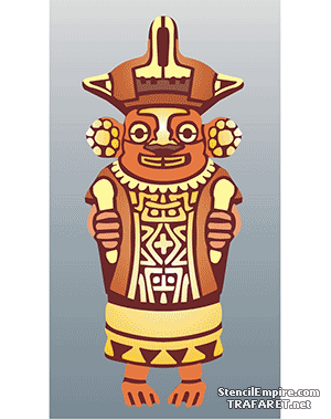 Bóg Azteków - szablon do dekoracji