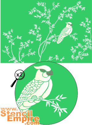 Papuga na gałęzi 1 - szablon do dekoracji