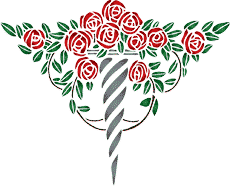 Rózga z różami - szablon do dekoracji