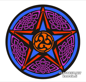 Celtycki pentagram 96 - szablon do dekoracji