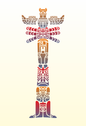 Indiański totem (Szablony z amerykańskimi Indianami)