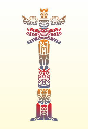 Indiański totem (Szablony z motywami staroamerykańskimi)