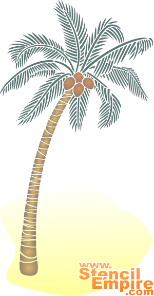 Palma na brzegu - szablon do dekoracji