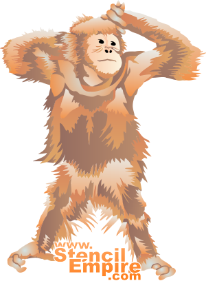Orangutan - szablon do dekoracji