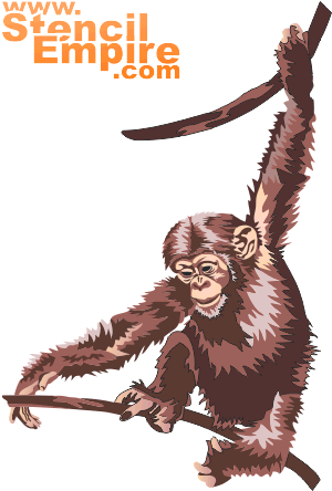 Młody szympans (Szablony ze zwierzętami)