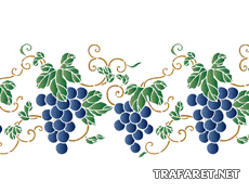 Winogrona orientalne: bordiur - szablon do dekoracji