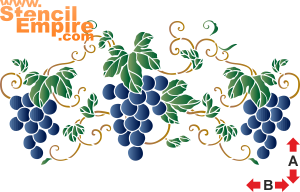Orientalne winogrona: motyw - szablon do dekoracji