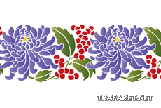 Chryzantemy i jagody (Szablony z kwiatami ogrodowymi i polnymi)