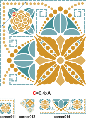 Róg secesyjny 13 - szablon do dekoracji