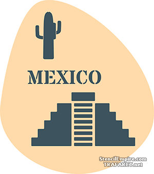 Symbole Meksyku - szablon do dekoracji