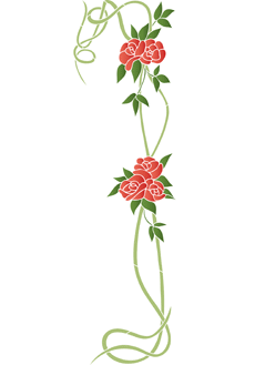 Długie róże - szablon do dekoracji