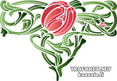 Motyw kwiatowy tulipana - szablon do dekoracji