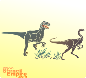 Polowanie na dinozaury - szablon do dekoracji