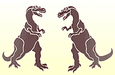 Para tyranozaurów - szablon do dekoracji