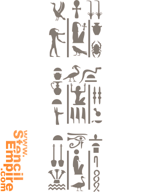 Hieroglify dla kolumny - szablon do dekoracji