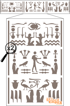 Hieroglify na granicy - szablon do dekoracji