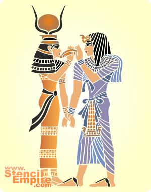 Faraon i bogini - szablon do dekoracji