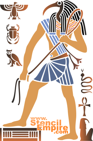 Bóg Thoth - szablon do dekoracji