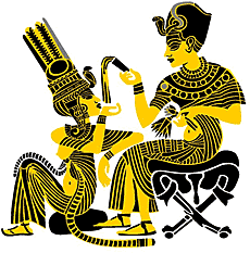 Tutanchamon i królowa - szablon do dekoracji