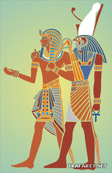 Tutanchamon i Horus - szablon do dekoracji
