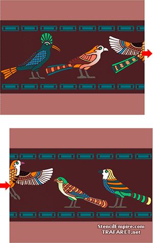 Egipskie ptaki - szablon do dekoracji