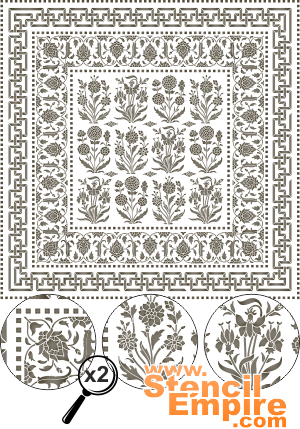 Duży angielski dywan (Szablony z klasycznymi wzorami)