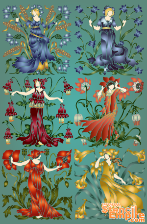Orszak Flory (Szablony stylów Art Nouveau i Art Deco)