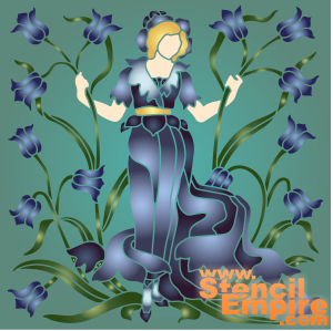 Orszak Flory - Kampanula (Szablony stylów Art Nouveau i Art Deco)
