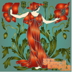 Orszak Flory - Zawilec (Szablony stylów Art Nouveau i Art Deco)