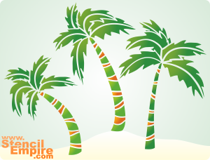 Trzy palmy - szablon do dekoracji