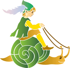 Elf na ślimaku - szablon do dekoracji