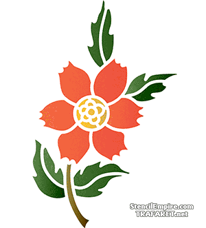 Motyw dzikiej róży 007 - szablon do dekoracji
