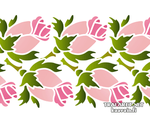 Podwójny bordiur z róż - szablon do dekoracji