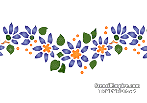Bordiur z dzikim kwiatem 040a - szablon do dekoracji