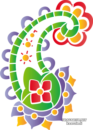 Paisley z kwiatem - szablon do dekoracji