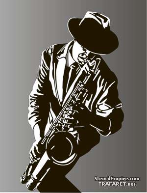 Saksofonista - szablon do dekoracji