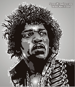 Jimi Hendrix - szablon do dekoracji